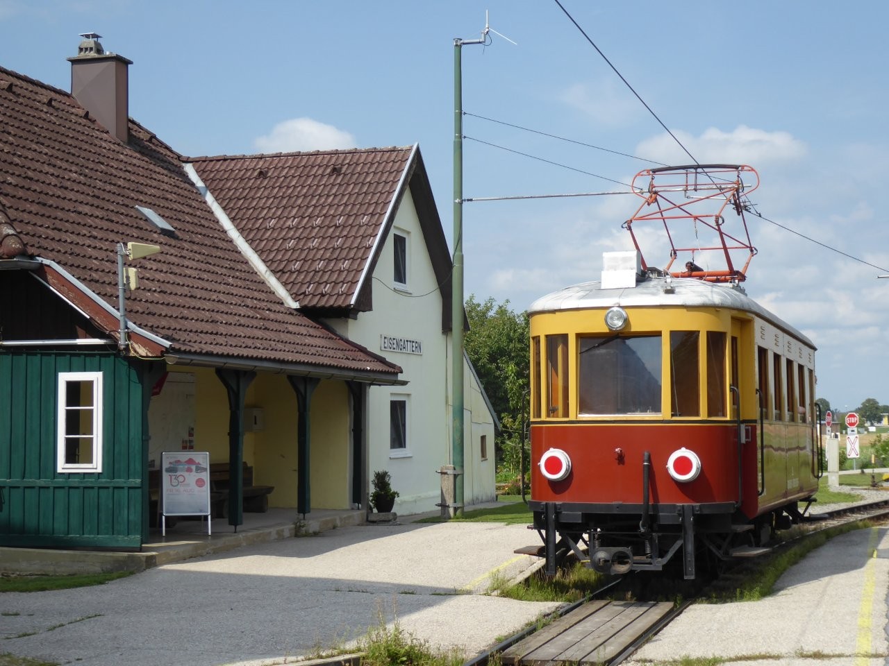 Nostalgiezug auf der Traunseetram, Haltestelle Eisengattern