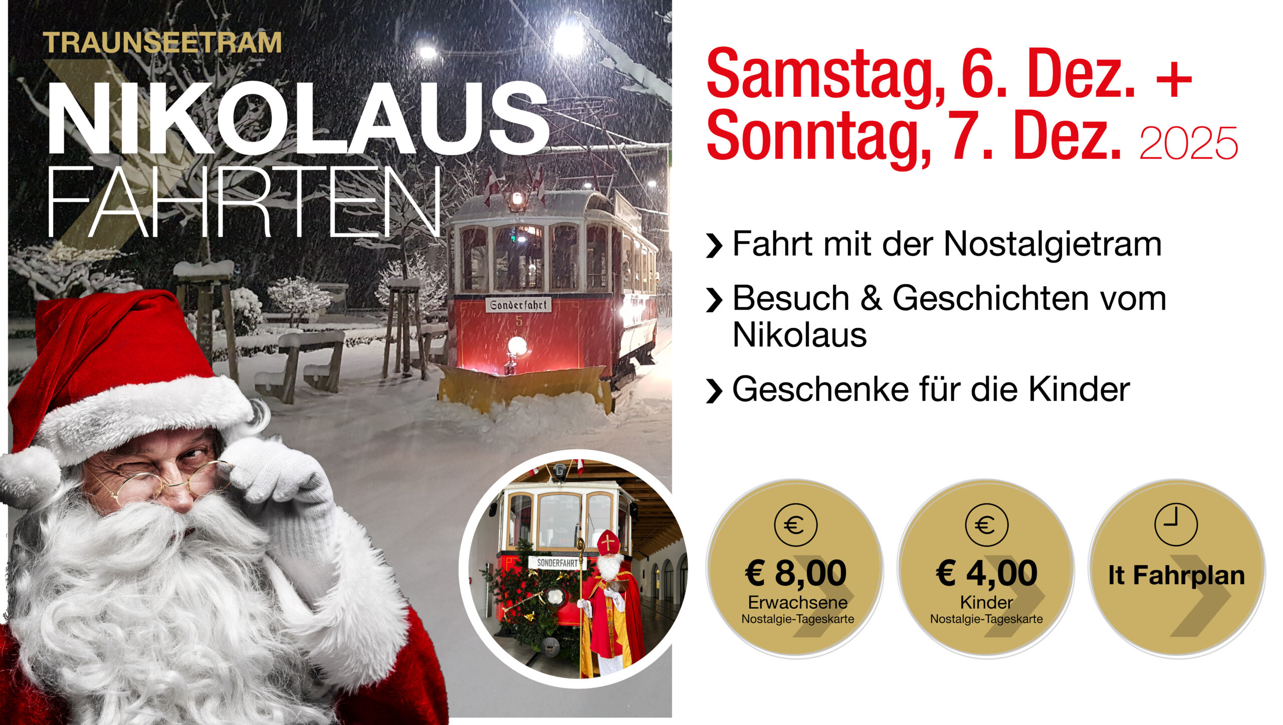Sujet zu der Nikolausfahrt Traunseetram