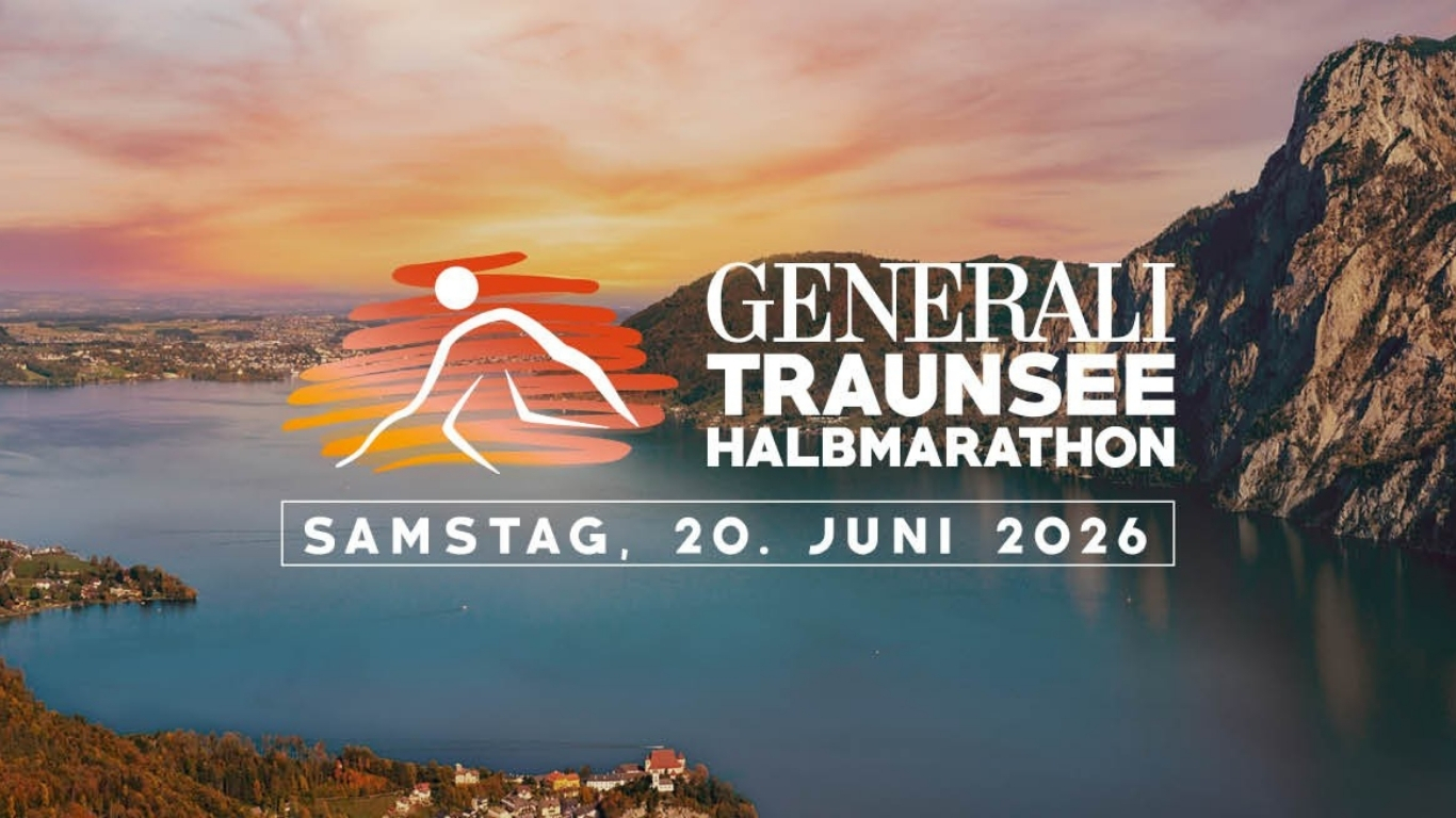 Titelbild zum Traunseehalbmarathon, mit Veranstalter Generali und dem Datum: Samstag, 20.06.2026