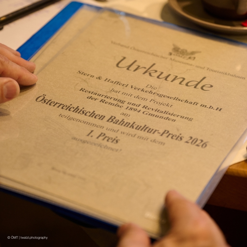 Titelbild Bahnkulturpreis 2026 - Bild der Urkunde