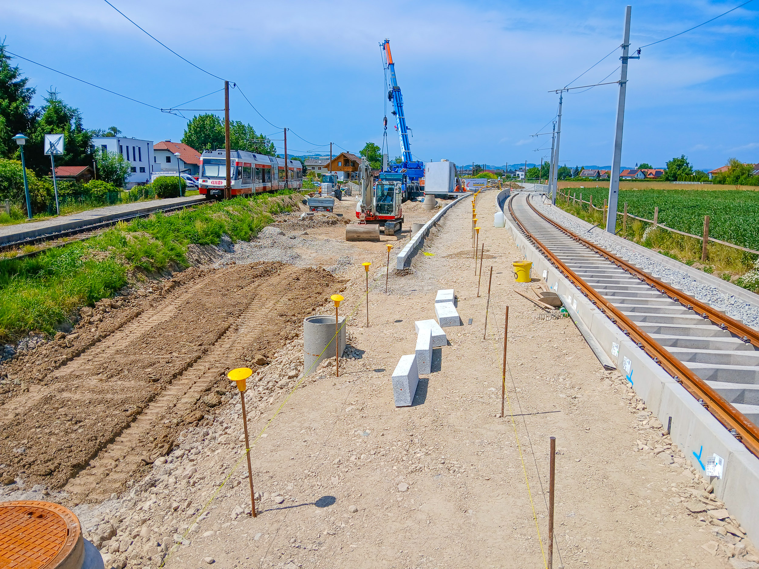 Gleisbaustelle Stern und Hafferl Verkehr
